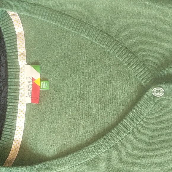 Modcloth Green Sweater 3/4 sleeve - Picture 3 of 5